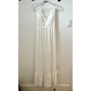 Mi Ami Francesca Dress S Smocked Crisscross Tiered‎ Wedding Bridesmaid Ivory NWT
